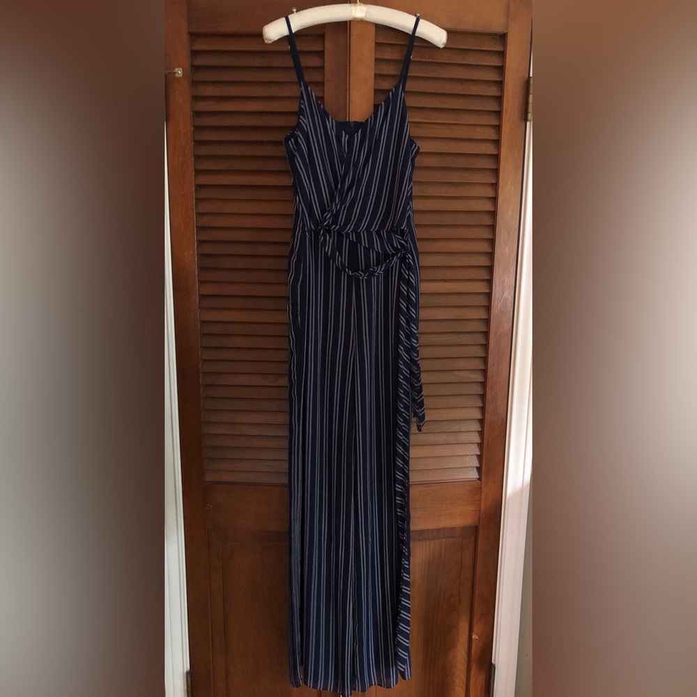 Michael Kors jumpsuit Size Medium navy pin stripe